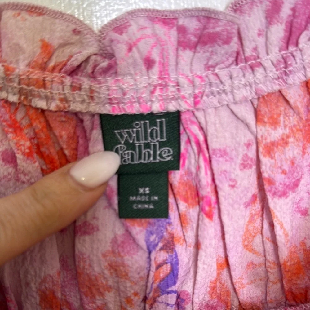 Wild Fable Pink Tiered Tie Front Camisole - Picture 2 of 9